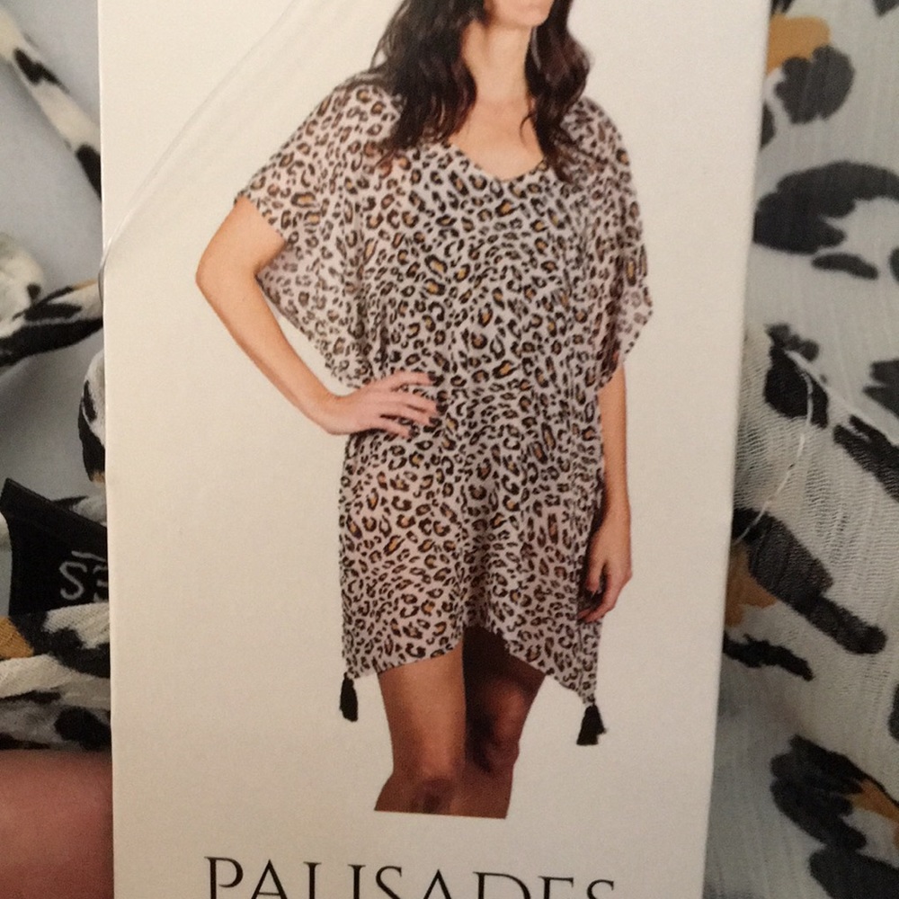 M/L leopard print swim coverup